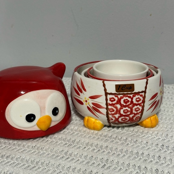 Red and White nesting Owl Measuring Cup - Picture 3 of 7